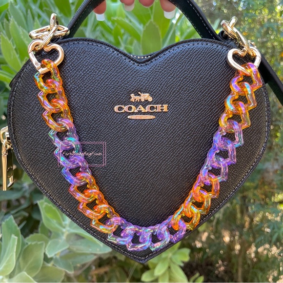 Halloween Orange Purple Triple Hearts Bag Purse Novelty Resin Chain Charm Strap - Picture 5 of 14